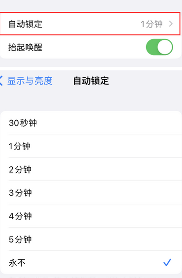 猇亭苹果换屏维修分享无法调整iPhone自动锁屏的时间怎么办